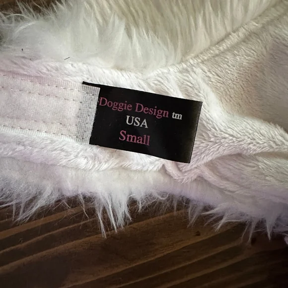 Doggie Design Pink White Houndstooth Dog Coat Harness Small Chic Cozy Petwear - Picture 2 of 6